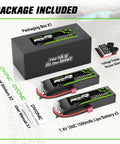 Package with two 7.4V 1500mAh 100C 2S LiPo Battery with soft case and Dean T-Connector for foamy airplanes and RC cars
