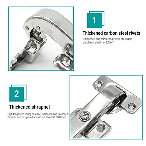 90 Degree Soft Close Cabinet Hinges for Blind Corner Cabinets, detachable chrome kitchen hardware close-up view