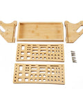 Bamboo Screwdriver Organizer Rack For Desktop Use Handy Hand Tool Stand And Repair Storage Holder Eco Friendly Natural Grain Finish Durable Tool Organizer pieces unassembled.