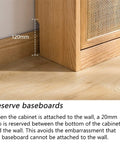 Close-up of Ultra Slim Wooden Shoe Rack With Swinging Doors And Wide Top Counter showing 120mm clearance from floor.