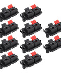 10 Pcs 2 Way Spring Terminal Clip Push Release Connector Plate Jack Socket For Speakers, Red Black Polarity Coding, 37x26x20mm, Plastic Copper