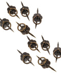 Vintage U Shaped Drop Ring Cabinet Handles Set Of 10 Iron Drawer Pulls For Wardrobe And Furniture Replacement Great For Dresser Kitchen Cupboard Doors Durable Iron Hardware displayed arranged on white background.