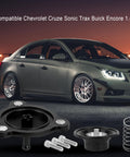 Gt14 Turbo Vacuum Actuator OEM Replacement For Chevy Cruze Sonic Trax Buick Encore 1.4L Turbo Pressure Relief Valve Actuator GT1446 Compatible Performance Upgrade displayed alongside a Chevy car backdrop.