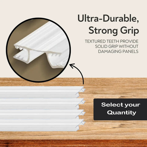 36 Inch Clear Piano Living Hinge Replacement For Drum And Amp Shields, showcasing ultra-durable textured teeth for secure grip.