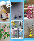 Polymer Clay Bead Roller And Hole Maker Set For Round Beads 4mm 6mm 8mm Two Piece Bead Making Kit with DIY jewelry examples, earrings, bracelets, and necklaces