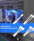 Front view of four white braided 8-pin to 16-pin PCIe power cables with welded terminals for 40-series GPUs.