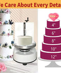 Automatic Cake Decorating Machine Buttercream Spreader with a 4 to 12 inch range and stainless steel build next to decorative cakes.