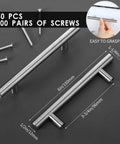 50 Pack 6 Inch Brushed Stainless Steel Cabinet Pulls With Three And Three Quarters Inches Center To Center Spacing Includes 100 Screws