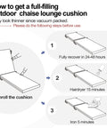 Instructions to inflate Outdoor Chaise Lounge Cushions Set Of 2 72 Inch Waterproof Fade Resistant and UV Protected Light Gray