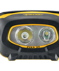 Front view of Pixa 3R Rechargeable Headlamp with Adjustable Headband Hands Free Night Light for Hiking Camping Running and Work Tasks