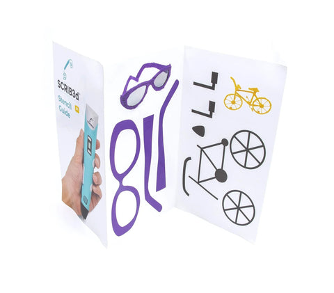 Illustrated stencil book and project guide for the 3D Printing Pen With Display And Starter PLA, Stencil Book Plus Project Guide.