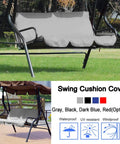 Grey 3 Seater Swing Cushion Cover Replacement For Patio Garden Yard Easy To Install Durable All Weather Outdoor Bench