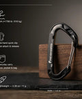 Heavy Duty Wire Gate Carabiner Clip Set 7075 Aluminum Lightweight Mini Carabiners 5 Pack on display, ideal for keychain