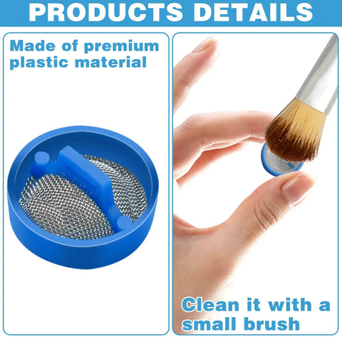 Washing Machine Water Filter Kit Inline For Inlet Valve Debris Guard with blue filter screen and cleaning brush in use