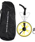 WALFRONT Digital Measuring Wheel with Telescopic Design, 9999.9ft/3048m on display with carrying bag and tape measure.