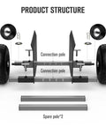 Moving Adjustable Panel Dolly With 10 Inch Solid Rubber Wheels 1000 Lbs Load Capacity Heavy Duty Material Handling For Panels Slabs Plywood Doors Granite Drywall And More Black product structure with wheels and spare poles