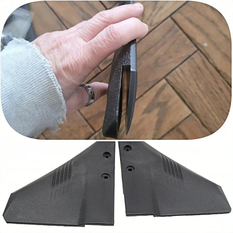 Hand holding Doel Fin Hydrofoil Stabilizer for Outboard Motors and Stern Drives, showing texture and design.