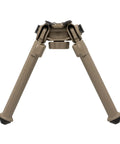 MOE Bipod For Hunting And Shooting Lightweight Injection Molded Build Under 8 Ounces in tan color, front view