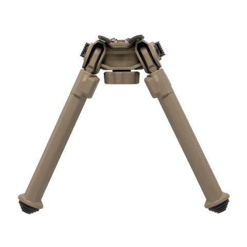 MOE Bipod For Hunting And Shooting Lightweight Injection Molded Build Under 8 Ounces in tan color, front view