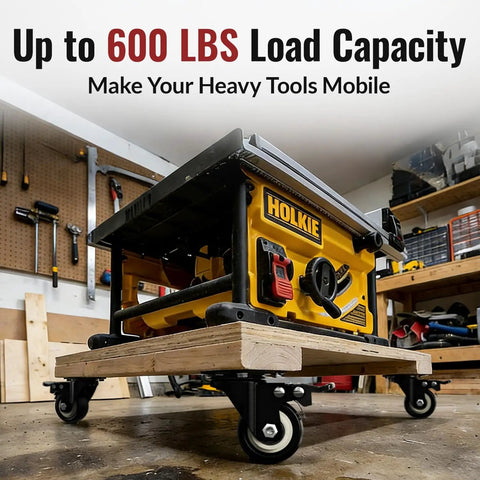 Workbench with 2 Inch Heavy Duty Caster Wheels Set Of 4 With Dual Total Lock Brakes 600 Lb Load Capacity Noiseless Non Marring PU Wheels