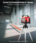 Heavy Duty 360 Degree Rotary Laser Level Kit With 2000 Ft Green Beam Self Leveling Transmitter on tripod in large workspace.