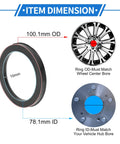 Heavy Duty Wheel Center Bore Adapters For A Smoother Cruise And Zero Shaky Vibes Down The Highway Hub Rings 100.1mm OD and 78.1mm ID.