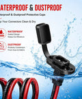 O Ring Connector Quick Connect Cable 2Ft 10AWG Heavy Duty Battery Extension with waterproof SAE port and protective cap