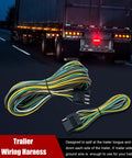 Heavy Duty 25 Foot 4 Pin Flat Trailer Wire Extension Kit With 18 AWG Color Coded Wishbone Harness For Rv Camper Setup in use with truck
