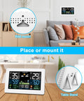 All In One Home Weather Station With Wireless Indoor Outdoor Thermometer And Remote Sensor 7.5 Inch HD Color Display