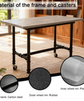 Heavy Duty Table Legs With 360 Degree Swivel Casters For Office Furniture Stand Featuring Lock In Place Brakes, carbon steel frame and casters.