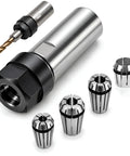 5/8-11 Angle Grinder Extension Shaft Adapter Set With ER16 Collets for fast drill conversion visible with collets and drill bit