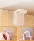 Heavy Duty Self Stick Shelf Brackets No Drill Adhesive Bracket Kit For Kitchen Cabinet Closet Bookshelf, clear 2.67 inch install.