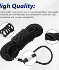 Ladder Rope Replacement For Extension Ladders Up To 40 Feet With Single Pulley Fits Werner AC30 2 And Most Aluminum And Fiberglass Ladders Five Sixteenth Inch Diameter Replacement Kit 1 Pack No Fuss Easy Install Not For Double Pulley Systems, black coiled rope with metal tip