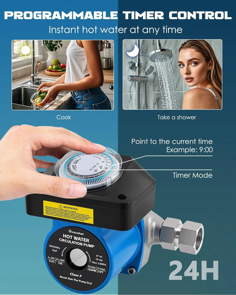 Kick The Cold Shower Habit This Smart Water Pump Pushes Instant Hot Speed Straight To Your Tank Heater with timer control.
