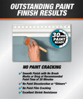 Hand applying Paintable Acrylic Latex Caulk For Multi Surface Use White 10.1 Oz 12 Pack around baseboard with paintbrush