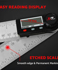 Must Have Digital Angle Finder Tool For Woodworking 7 Inch 200 Mm Stainless Steel With Case Digital Protractor display