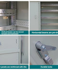 Heavy Duty Beefy Cold Rolled Steel Floor Standing Electrical Enclosure Lockable Outdoor Cabinet IP30 Weatherproof and Dustproof Electrical Box for Industrial, Commercial, or Home Use, reinforced lock