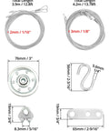 Heavy Duty Garage Door Cable And Pulley Replacement Kit With Two 3 Inch Stationary Pulleys And Two Galvanized Aircraft Cables 3/32 Inch And 1/8 Inch Diameter Plus 10 Fasteners Rust Resistant Steel For Overhead Sectional Doors layout