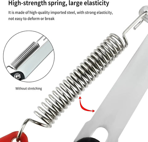 Close-up of high-strength spring on Extendable Tree Pruner Saw Head No Pole Needed For Easy High Altitude Trimming Harvester Clipper