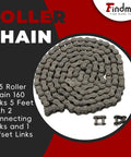 Heavy Duty 35 Roller Chain Kit, 160 Links, 5 Feet, Includes 2 Connecting Links And 1 Offset Link, Fits Go Kart And Mini Bike
