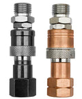 Oxy Acetylene Torch Quick Connect Fittings Fit Nine Sixteenths Inch B UNF Threads black and brass heavy duty adapters