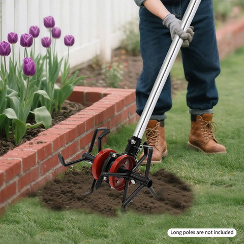 All Purpose Cultivator Garden Tool Workhorse With 6 Claw Wheel 2 In 1 Weeder And Soil Aerator for yard work near flower bed