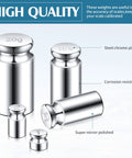 Pro Grade Calibration Weight Set 1g 2g 5g 10g 20g with Tweezers for Digital Scales and Balances, steel weights with labels.