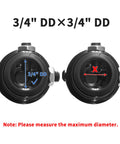 Three Quarter Inch Double D Steering Shaft Universal Joint Built Tough With Powder Coated Black Finish, side by side comparison