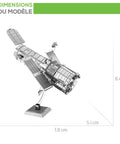 Hubble Space Telescope 3D Metal Model Kit For Teens And Adults No Glue No Solder Clip And Bend Build With Tweezers Easy Hobby Space Science Gift Hands On Fun For Makers And STEM Lovers, 7.6 cm