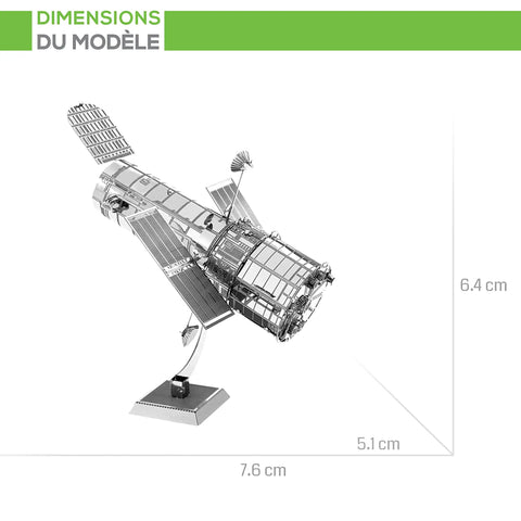Hubble Space Telescope 3D Metal Model Kit For Teens And Adults No Glue No Solder Clip And Bend Build With Tweezers Easy Hobby Space Science Gift Hands On Fun For Makers And STEM Lovers, 7.6 cm