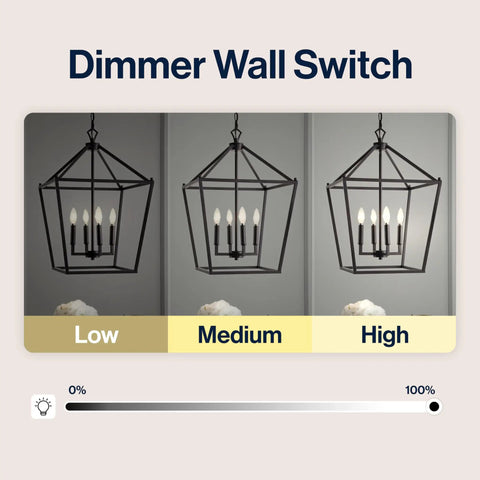 Oil Rubbed Bronze Lantern Pendant Light With 4-Light Pagoda Style Metal Cage Farmhouse Hanging Ceiling Fixture dimmer settings