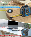 2-In-1 Laser Distance Meter And 16 Ft Tape Measure For Indoor Measuring Handy 130 Ft Range Quick Room To Hallway Checks Self Locking Tape Dual Mode Tool For DIY Projects And Precise Layouts on desk