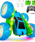 Epic 360 Degree Flip RC Car All Terrain 4WD Stunt Toy USB C Charge Modular Battery LED Light Strips Remote Vehicle