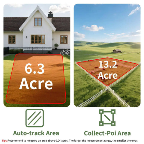 Handheld GPS Surveying Gadget With 3.2 Inch Color Screen And Multi GNSS Support Seven Measuring Modes For Land Area Length Slope And Save Coordinates Points On The Job For Quick Accurate Mapping area measurement display